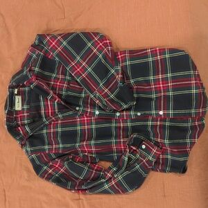 Women's 100% Cotton M L.L. Bean Plaid Fall Button up